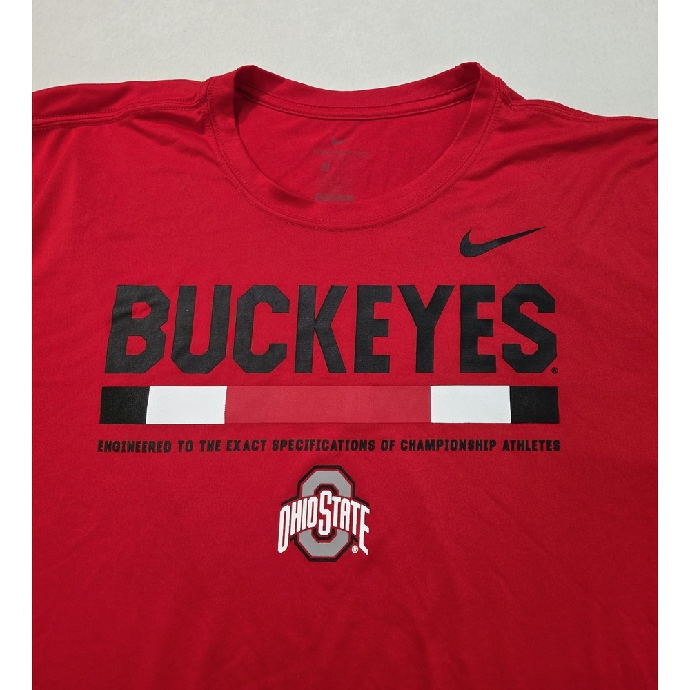 Nike Ohio State Buckeyes Long Sleeve Shirt Mens XL LIMITED USE Red Dri Fit